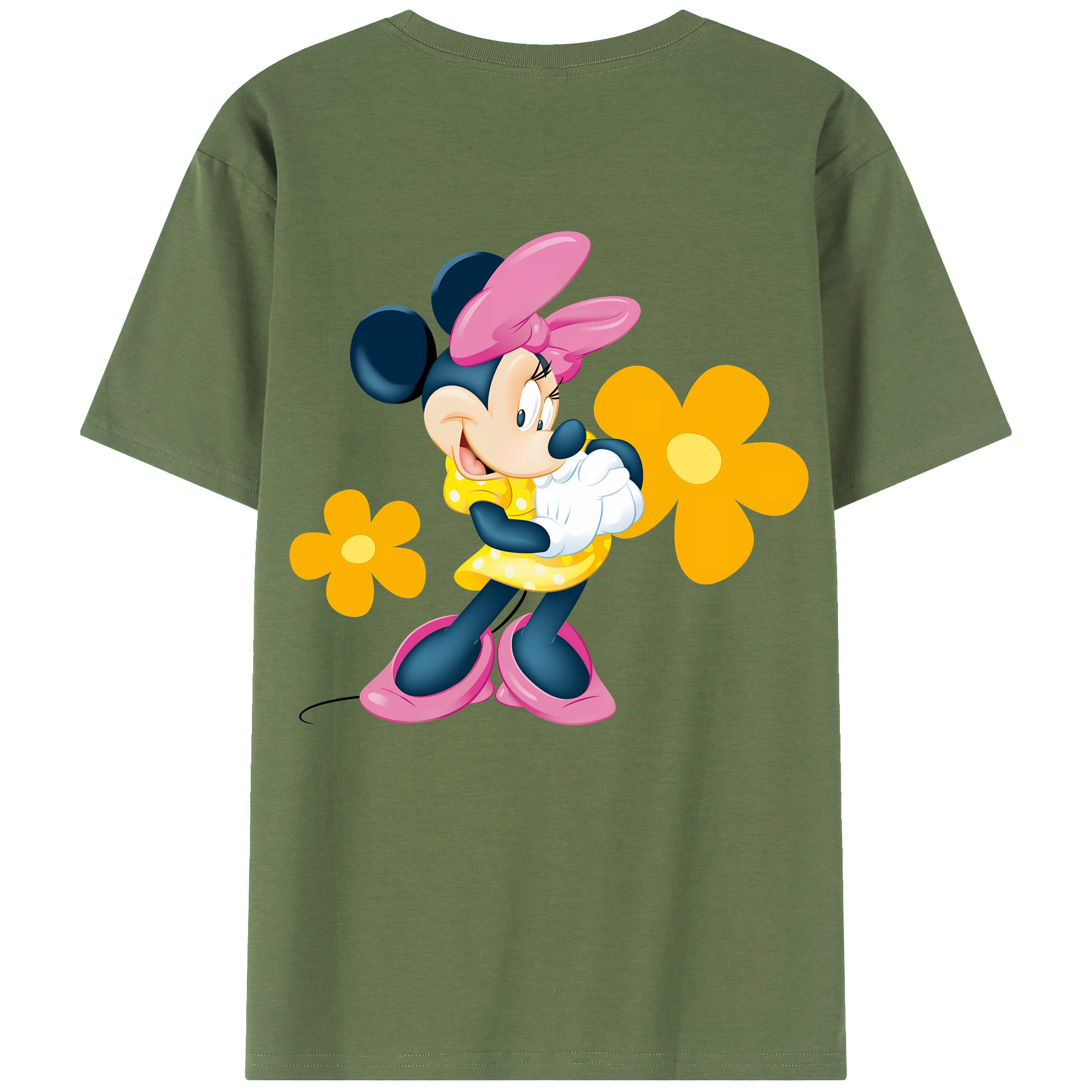 （画像用） ミッキーマウス Mickey Mouse 綿100％ メンズ半袖Tシャツ（バックプリント） 通気性
